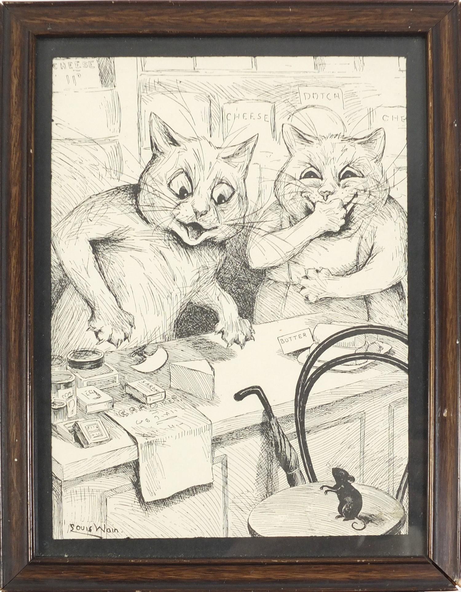 Louis Wain - Cats, eight vintage and later prints, each framed and glazed, the largest 18.5cm x 13cm - Image 27 of 33