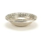 Chinese silver coloured metal bowl decorated with fruit, 14cm in diameter : For Further Condition