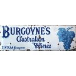 Extremely large Burgoyne's Austrians wines enamel advertising sign, 305cm x 102cm : For Further
