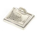 1920's Mappin & Webb silver plated paperweight embossed with Sun Life of Canada building, London,