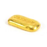 Chinese gold coloured metal ingot, impressed marks, 4.5cm wide : For Further Condition Reports