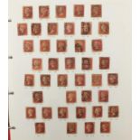 19th century and later British and world stamps arranged in an album including Penny Black with