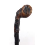 Irish carved would shillelagh, 66cm in length : For Further Condition Reports Please Visit Our