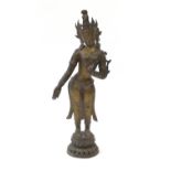 Large Asian patinated bronze figure of a standing deity, 82cm high : For Further Condition Reports