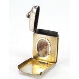 Victorian silver combination vesta and concealed flip photo frame, by Henry Griffith, retailed by