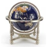 Large specimen table globe with compass under tier, 46cm high : For Further Condition Reports Please