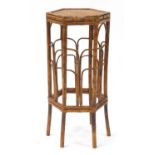 Aesthetic hexagonal bamboo plant stand, 75cm high x 31cm in diameter : For Further Condition Reports