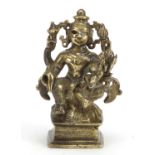 16th/17th century bronze deity, possibly Nepalese or Indian, 8.5cm high : For Further Condition