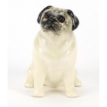 Winstanley pottery pug dog, 15cm high : For Further Condition Reports Please Visit Our Website,