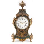 Large 18th/19th century bracket clock with ornate gilt metal mounts and enamel dial, having Roman