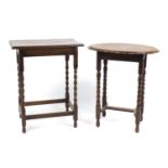 Two oak barley twist occasional tables, the largest 73cm H x 58cm W x 36cm D : For Further Condition