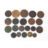 19th century and later world coinage and tokens including 1841 penny and an 1861 half penny : For