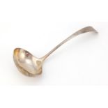 Heavy silver ladle by John Round & Son Ltd, Sheffield 1938, 28cm in length, 254.4g : For Further