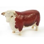 Beswick CH Champion Hereford bull, 20cm in length : For Further Condition Reports Please Visit Our
