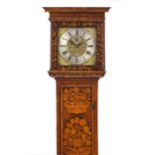William III burr walnut and floral panel marquetry eight day long case clock by Joseph Windmills