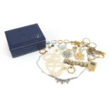 Vintage and later costume jewellery including simulated pearls, brooches, necklaces and rings :