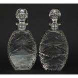 Pair of Royal Brierley crystal decanters, each 26cm high : For Further Condition Reports Please