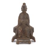 Chinese patinated figure of an immortal, character marks to the reverse, 24cm high : For Further