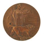 British military World War I death plaque awarded to EDWARD SIMMONS : For Further Condition