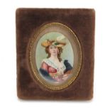 Oval portrait miniature of Madame Vigee le Brun, mounted and framed, 6.5cm x 4.5cm : For Further