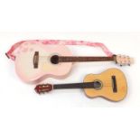 Pink Martin Smith acoustic guitar model W-390-CB and a child's Carlos guitar model C-30N : For