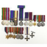 British military World War II and later miniature medals including General Service Medal and The