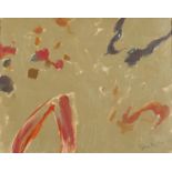 Manner of Gillian Ayres - Abstract composition, oil on board, framed, 50cm x 39.5cm : For Further