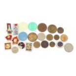 Group of Russian badges and coins : For Further Condition Reports Please Visit Our Website,