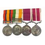 Victorian and later British military four medal group comprising Queen's South Africa medal with