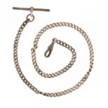 Silver watch chain with T-bar, 36cm in length, 19.4g : For Further Condition Reports Please Visit