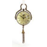Globular glass and brass watch pendant, 9cm high : For Further Condition Reports Please Visit Our