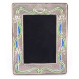 Art Nouveau design sterling silver and enamel easel photo frame, 19.5cm x 14.5cm : For Further