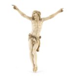 Antique carved ivory Corpus Christi, 21cm high : For Further Condition Reports Please Visit Our