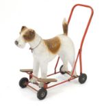 Vintage Tri-ang push along terrier dog, 62cm high : For Further Condition Reports Please Visit Our