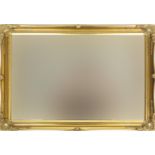 Rectangular gilt framed mirror with bevelled glass, 74cm x 51cm : For Further Condition Reports