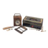Sundry items including a miniature Continental silver box, cigarette holder, Yates & Son of Dublin