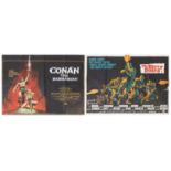 Two UK Quad film advertising posters comprising Conan the Barbarian and The Dirty Dozen : For