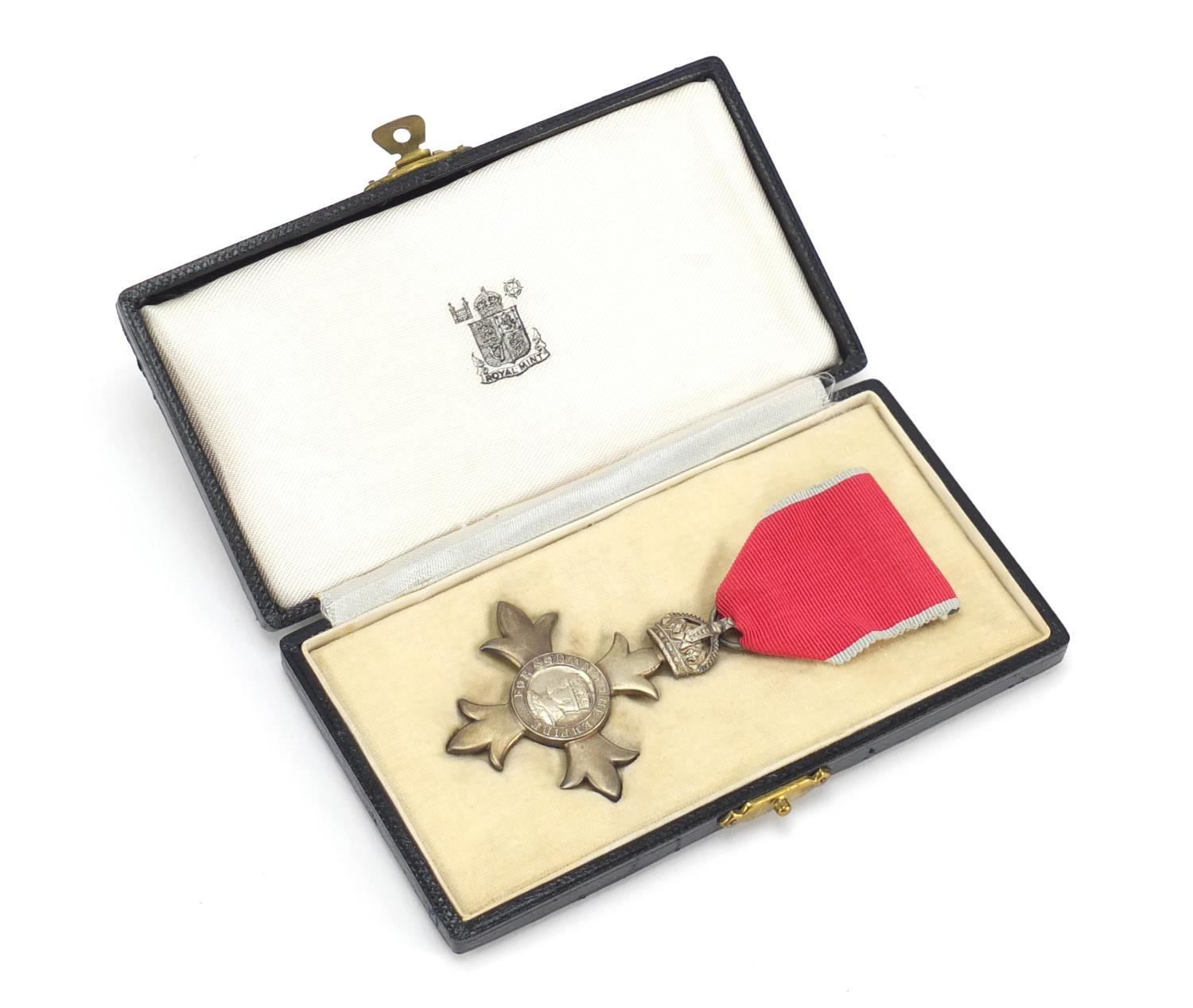 George VI MBE with tooled leather case : For Further Condition Reports Please Visit Our Website,