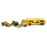 Three vintage Tonka tinplate construction vehicles : For Further Condition Reports Please Visit