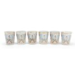 Six commemorative Victorian jubilee enamel beakers, each 9.5cm high : For Further Condition
