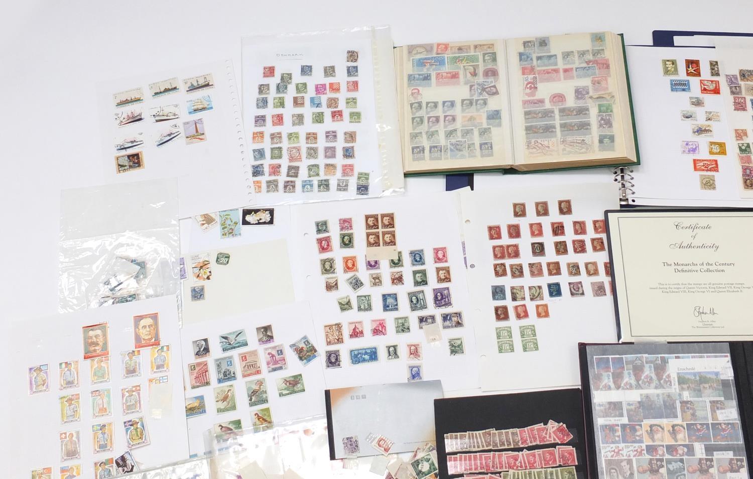 Collection of British and world stamps arranged in albums including Penny Reds, some mint unused and - Image 2 of 7