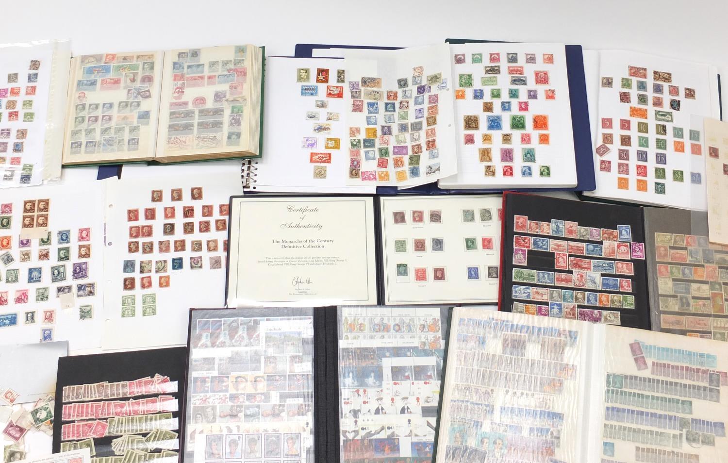 Collection of British and world stamps arranged in albums including Penny Reds, some mint unused and - Image 3 of 7