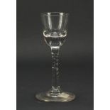 18th century wine glass with twisted stem, 14cm high : For Further Condition Reports Please Visit