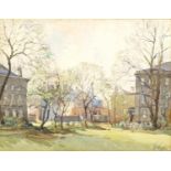 Goodhall '46 - Abercromby Square Liverpool, watercolour, mounted and framed, 30cm x 24cm : For