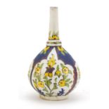 Early Islamic pottery rosewater gulaptan hand painted with flowers, 15.5cm high : For Further