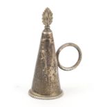 Silver conical candle snuffer, impressed marks MG Silver 925, 8cm high, 23.8g : For Further