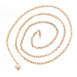 9ct rose gold belcher link necklace, 72cm in length, 14.7g : For Further Condition Reports Please