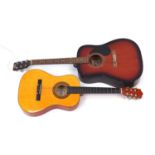 Two wooden acoustic guitars comprising Stagg and Herald model HL34 : For Further Condition Reports