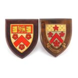 Two oak college shields comprising Trinity and Dulwich : For Further Condition Reports Please