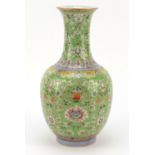 Good Chinese porcelain vase, finely hand painted in the famille rose palette with flower baskets and